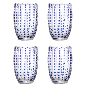 Bloomingville Poháre Brinley Blue 350 ml – sada 4 ks