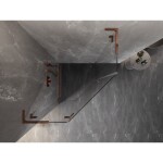 MEXEN/S - Lunar L sprchový kút päťboký krídlový ľavá 80 x 80, transparent, ružové zlato 831L-080L-080P-60-00-L