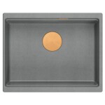 Quadron Quadron - Granitový drez Logan 100 Grey Metallic Meď HQJ6045U5_PVDC1_U