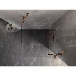 MEXEN/S - Lunar sprchovací kút dvere krídlové pravá 80 x 80, transparent, ružové zlato 834-080-080-60-00-P