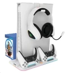 Canyon CND-CSPS5W biela multifunkčný chladiaci stojan pre PS5 nabíjanie 2 PS5 ovládačov / RGB podsvietenie (CND-CSPS5W)