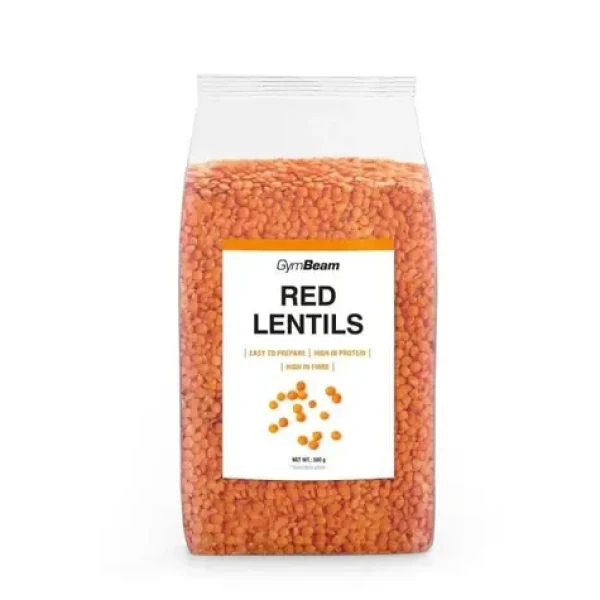 Šošovka červená lúpaná celá - GymBeam (500 g) (105169-1-500g)