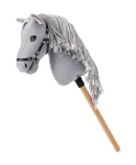 Faunica Hobby horse Apollo, šedý kôň na tyči, povrázková hriva