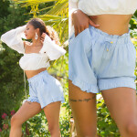 Sexy Musthave Summer Highwaist Shorts babyblue S/M