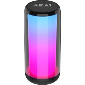 AKAI CS2 Glow Prenosný reproduktor čierna / Bluetooth 5.0 / microSD / USB / AUX / 10W / RGB (4905192533670)