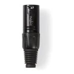 Nedis XLR konektor čierna / XLR zástrčka / Priamy / Spájkovacie / Poniklovaný (COTP15900BK)