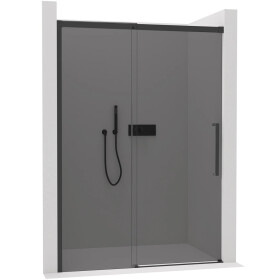 CERANO - Sprchové posuvné dvere Lantono L/P - 8 mm - Soft-Close - čierna matná, grafitové sklo - 100x195 CER-8050BD7235