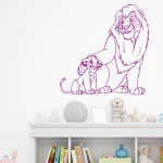 Veselá Stena Samolepka Mufasa a Simba Leví kráľ Farba: bílá, Veľkosť: 40 x 40 cm