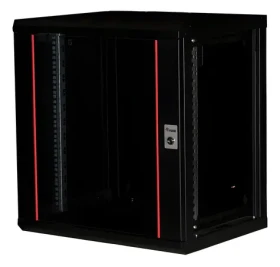 Equip nástenný rozvádzač 12U 600×450 čierna / Nástenný rozvádzač / 19" / Sklenené dvere / Pasívne chladenie (EPM-12-6045-B-CBAA)