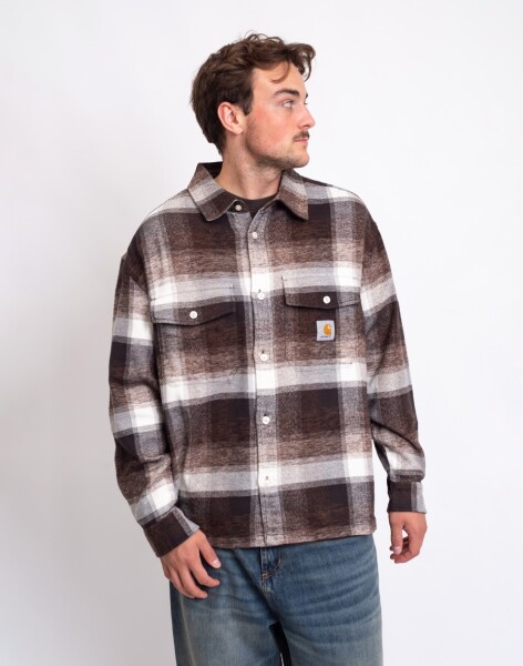 Carhartt WIP L/S Esterson Shirt Esterson Check, Tobacco L