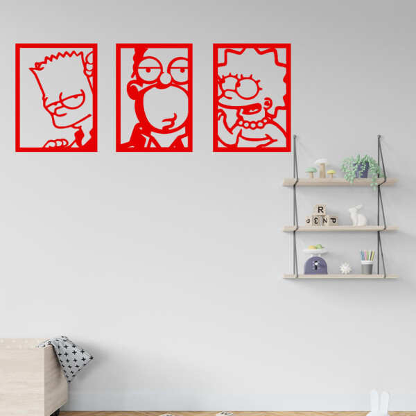 Veselá Stena Samolepka Bart Homer Lisa Simpsonovci Farba: červená, Veľkosť: 80 x 32 cm