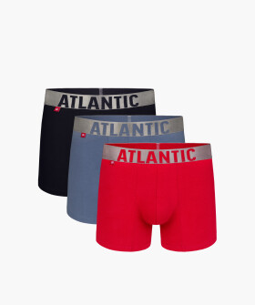 Pánske športové boxerky ATLANTIC 3Pack čierne/modré/červené