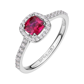 Brosway Elegantný strieborný prsteň Fancy Passion Ruby FPR136 56 mm
