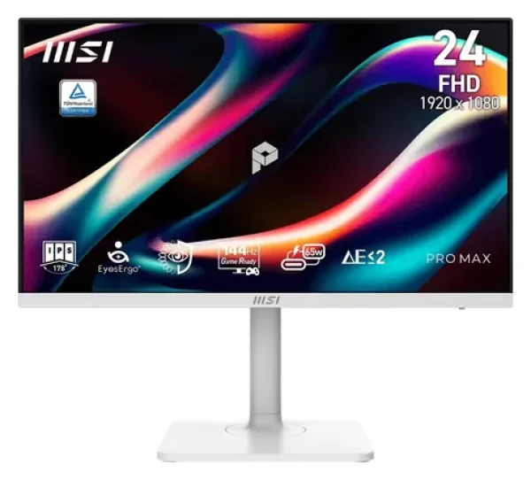 23,8" MSI PRE MAX 241PHW E14 biela / Monitor / IPS / FHD / 144Hz / 1ms / HDMI + DP + USB-C / VESA (PRO MAX 241PHW E14)