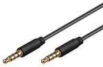 OEM Kábel Jack 3.5mm 4pin M/M 2m / Audio kábel / prepojovací (4040849638305)