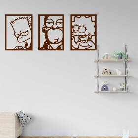 Veselá Stena Samolepka Bart Homer Lisa Simpsonovci Farba: hnedá, Veľkosť: 100 x 39 cm