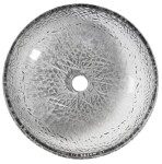 SAPHO - GAVIOTA gravírované sklenené umývadlo na dosku primer 42cm, čierna TY306