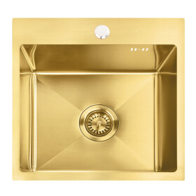 REA REA - Oceľový drez Leo 40 BRUSH GOLD ZLE-06001
