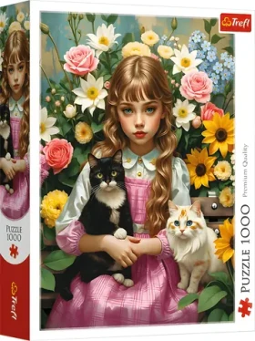 Trefl Puzzle Dievča s mačkami