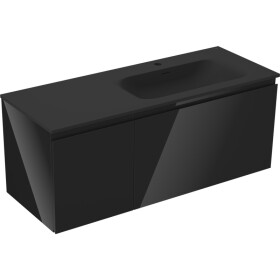 MEXEN/S - Orio kúpeľňová skrinka 120 cm s umývadlom Vela pravá, 1S, 1D, čierna lesk/čierna mat 91A13-12047-3-BBFF70-W23P71