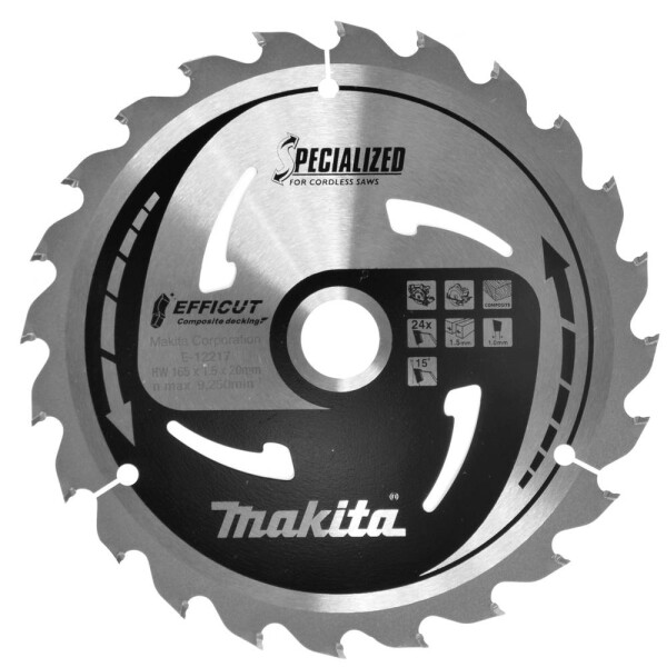 Makita E-12217 pílový kotúč 165 x 20 x 1.5 mm Počet zubov (na palec): 24 1 ks; E-12217