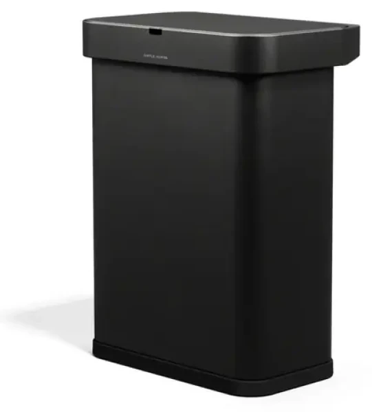 Simplehuman SENSOR čierna oceľ / Odpadkový kôš / Bezdotykový / Hlasové a pohybové ovládanie / 58 l