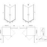 MEXEN/S - Mist-B Duo sprchovací kút dvere krídlové 70 x 70, čierna okraj, čierna 8A2-070L-070P-70-70