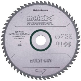 Metabo 628495000 pílový kotúč 235 x 30 x 2.4 mm Počet zubov (na palec): 60 1 ks; 628495000