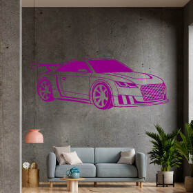 Veselá Stena Samolepka Audi Auto Farba: fialová, Veľkosť: 100 x 40 cm