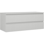 MEXEN/S - Rivel kúpeľňová skrinka pod umývadlo 120 cm s doskou, 2 zásuvky, reliéf, šedá mat 91A20-12047-2-BFFC62