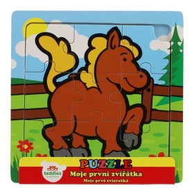 TEDDIES Drevené puzzle Moje prvé zvieratká Koník