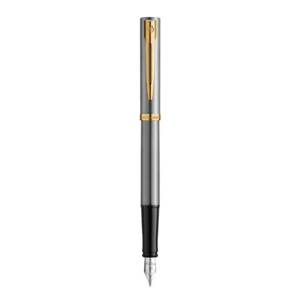 WATERMAN Impression Stainless Steel GT hrot F / Plniace pero / modrá náplň / darčeková krabička (2225493)
