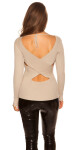 Sexy KouCla V-Cut Ribbed Sweater Sexy Back Einheitsgroesse