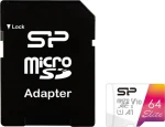 Silicon Power Elite micro SDXC 64GB + adaptér / Class 10 / UHS-I U1 / A1 / V10 (SP064GBSTXBV1V20SP)