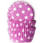 Košíčky na mini muffiny, 60 ks, fialové s bielymi bodkami - House of Marie - House of Marie