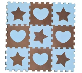SUN TA TOYS Penové puzzle Hviezdy a srdce modré S4