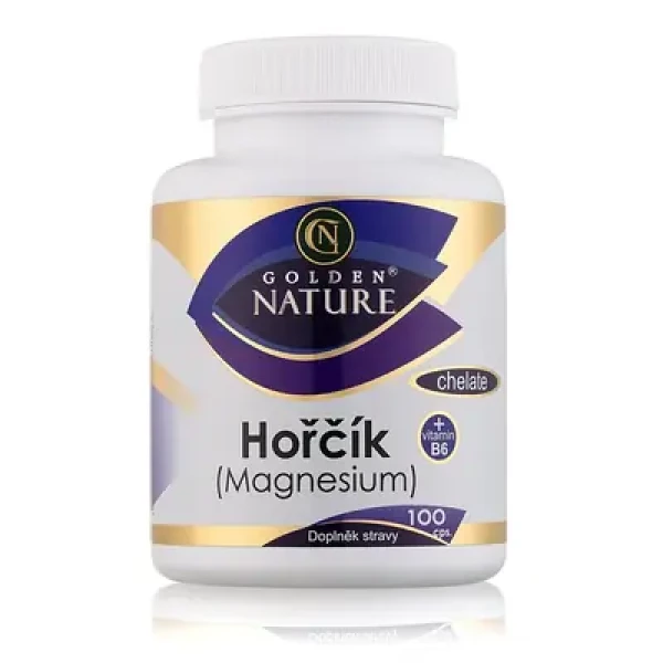 Golden Nature Magnesium (Horčík) Chelate + Vitamín B6 100 cps. (GN000021)