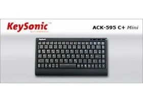Keysonic ACK-595C+ čierna / Mini klávesnica / SoftSkin / PS/2 a USB / US layout (12509)