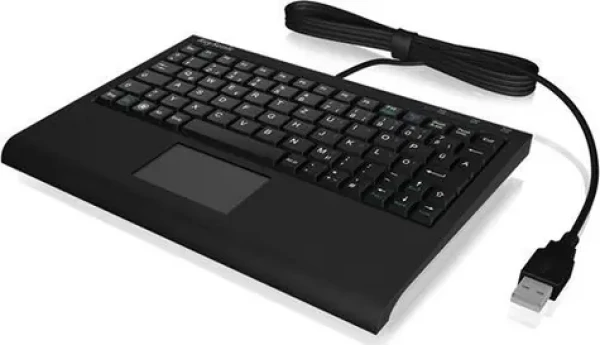 Keysonic ACK-3410 US čierna / Mini klávesnica / Touchpad / USB / 80 kláves (60378)