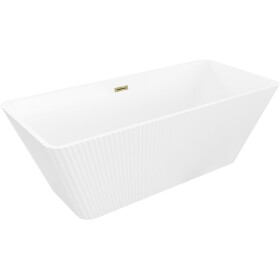MEXEN/S - Tava voľne stojaca vaňa reliéf 170 x 75, biela, sifón a prepad zlatá 52851707500-50