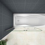 H K - Vaňová zástena S22H 120x140cm - dvojdielna sklopná, číre sklo SE-S22H-12