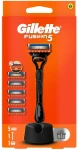 Gillette Fusion5 / Pánsky holiaci strojček / 5 čepelí / 5 náhradných hlavíc / stojanček (80780903)