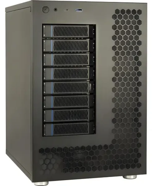 Inter-Tech NAS-8 černá / Serverová skříň / NAS / 8x hot-swap 3,5" pozice / 2x 120mm ventilátor / USB-A + USB-C 3.2 (88887392)