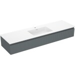 MEXEN/S - Rivel kúpeľňová skrinka 160 cm s umývadlom Otis, 1 šuplík, reliéf, grafit mat/biela mat - 91A20-16023-1-BF66-W18M0 91A20-16023-1-BF66-W18M01
