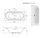 BESCO - Asymetrická vaňa AVITA SLIM - Nožičky k vani - S nožičkami, Rozmer vane - 170 × 75 cm, Spôsob prevedenia - Ľavé VANAVIT170SLIML + OLVPINOZ