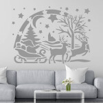 Veselá Stena Samolepka Santa Claus Farba: zelená, Veľkosť: 80 x 58 cm