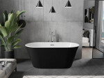 MEXEN - FLAVIA voľne stojaca vaňa 150x75, bielo / čierna bez krytky prepadu a zátky 54031507575-SS
