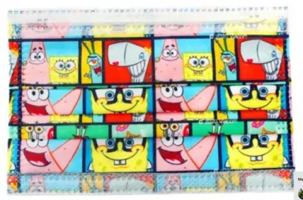 Detská jednorazová rúška SpongeBob v nohaviciach