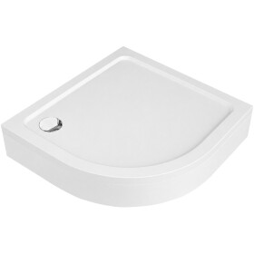 CERANO - Sprchová vanička štvrťkruhová Brio - SMC/minerálny kompozit - štruktúrovaná biela - 80x80x4 + čelný panel + nožičky CER-035080