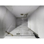 MEXEN/S - Lunar sprchové dvere krídlové ľavé 75, transparent, zlatá kartáčovaná 834-075-000-55-00-L